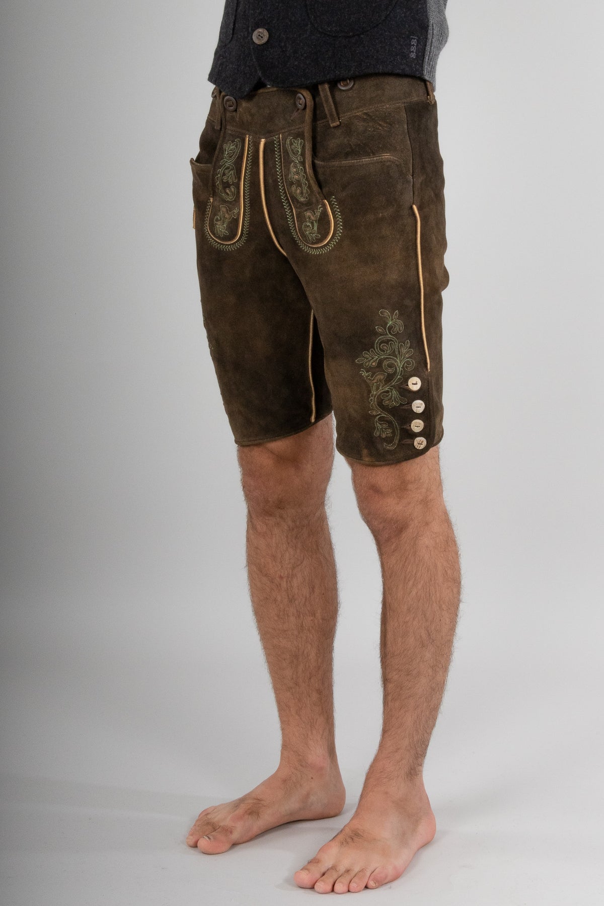 Meindl Lederhose Loisach akazie Detail | Meindl Lederhosen Loisach Acacia detail