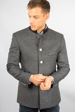 Poldi Trachtensakko S.Viktor grau Rückansicht | Poldi traditional jacket S.Viktor grey back view