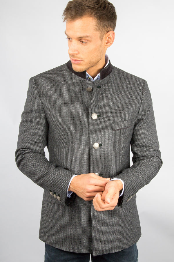 Poldi Trachtensakko S.Viktor grau Rückansicht | Poldi traditional jacket S.Viktor grey back view