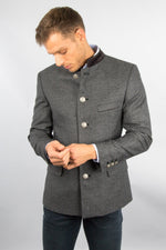 Poldi Trachtensakko S.Viktor grau Detail | Poldi traditional jacket S.Viktor grey detail