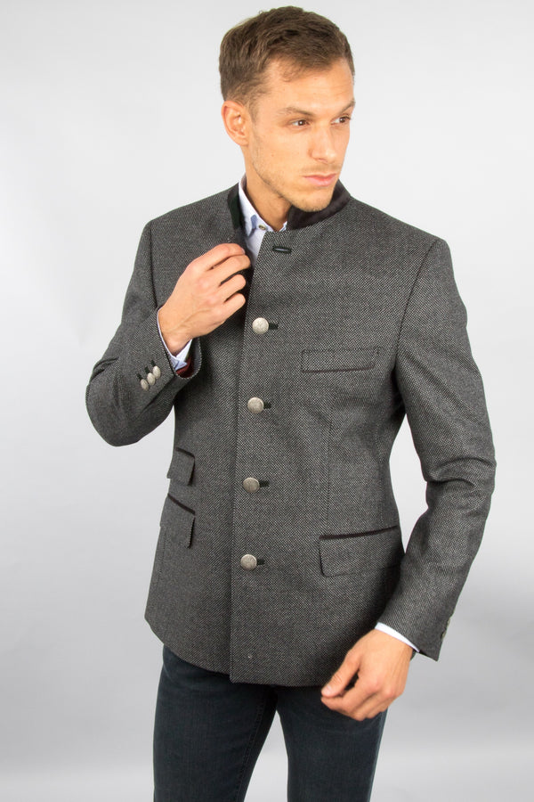 Poldi Trachtensakko S.Viktor grau Vorderansicht | Poldi traditional jacket S.Viktor grey front view