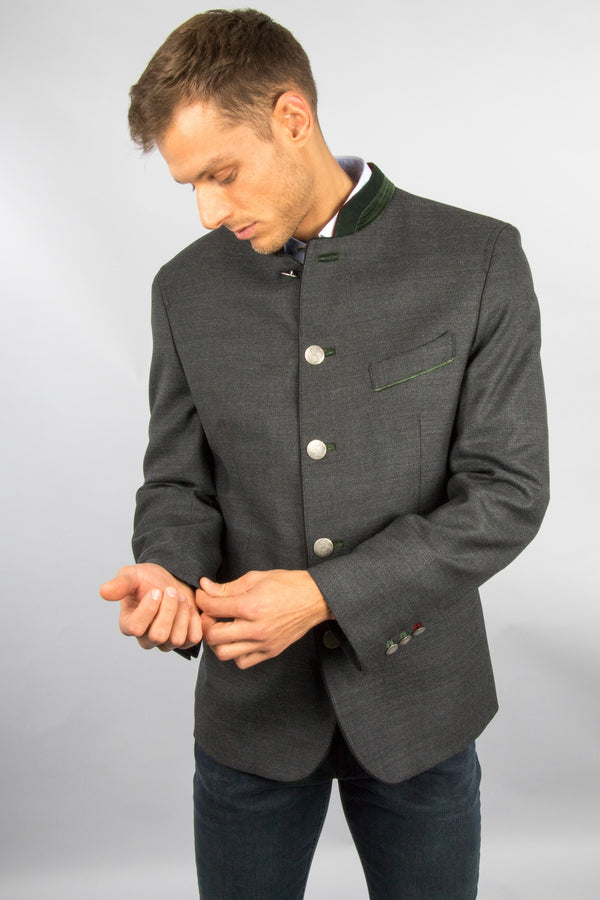 Lodenfrey Trachtensakko S.Meilersdorf grau Rückansicht | Lodenfrey traditional jacket S.Meilersdorf grey back view