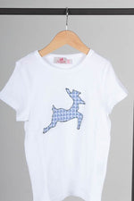 Trachtenkind Shirt Springender Hirsch Weiß