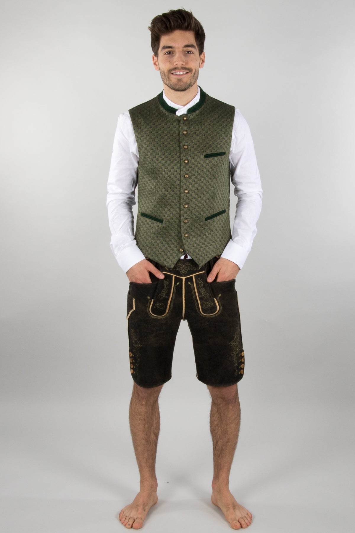 Meindl Hirschlederhose Rupertus Stickerei Detail | Meindl Lederhose Rupertus embroidery detail