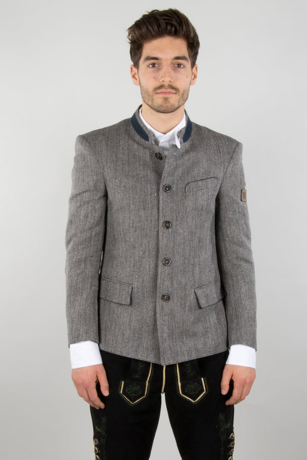 2964 Garmisch Trachtenjanker Nikodemus grau Vorderansicht | 2964 Garmisch traditional jacket Nikodemus grey front view
