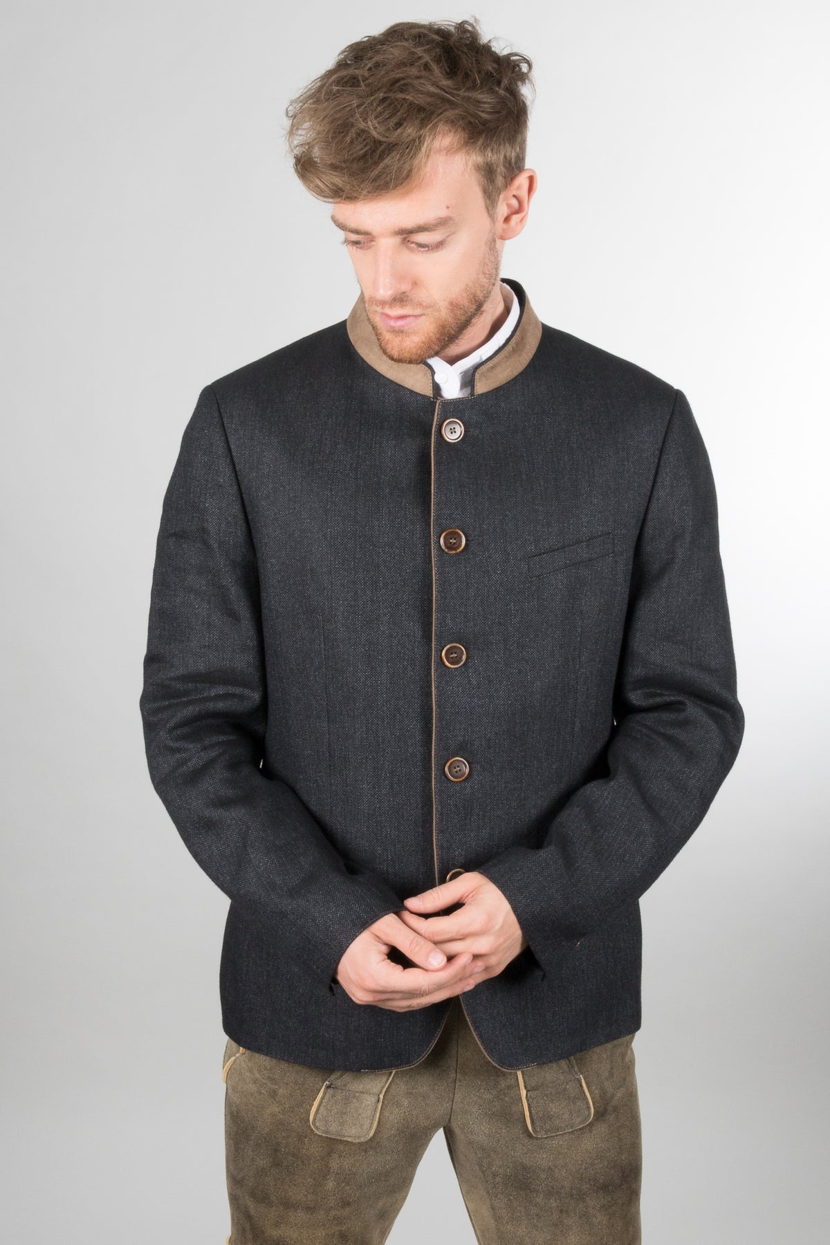 Poldi Sakko Nenzing anthrazit Vorderansicht | Poldi Trachten suit jacket Nenzing anthracite front view