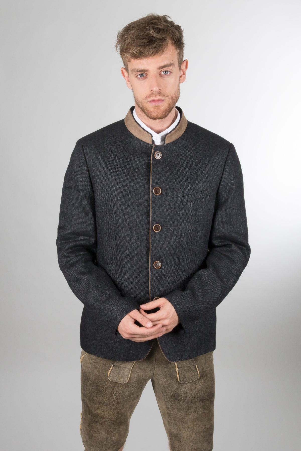 Poldi Sakko Nenzing anthrazit Detail | Poldi Trachten suit jacket Nenzing anthracite detail