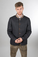 Poldi Sakko Nenzing anthrazit Detail | Poldi Trachten suit jacket Nenzing anthracite detail