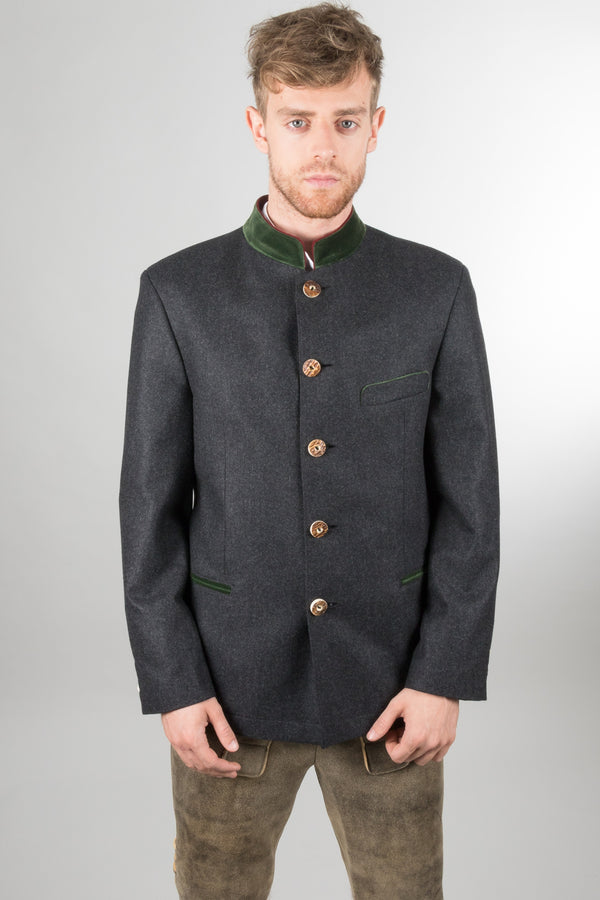 Poldi Trachtensakko S.Melbourne anthrazit Vorderansicht | Poldi traditional jacket S.Melbourne anthracite front view