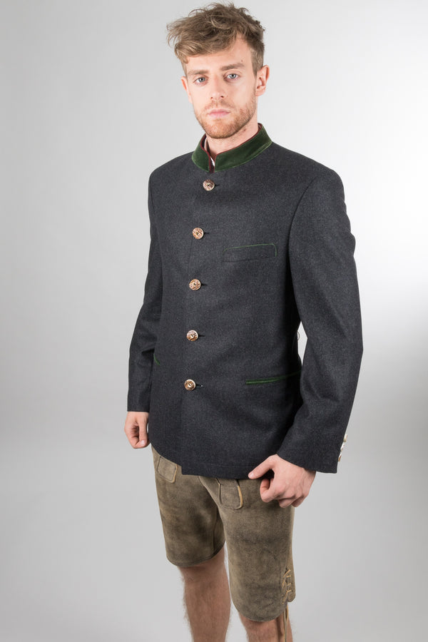 Poldi Trachtensakko S.Melbourne anthrazit Rückansicht | Poldi traditional jacket S.Melbourne anthracite back view