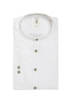Pure Trachtenhemd Stehkragen Weiß Stretch Vorderansicht | Pure traditional shirt stand collar white stretch front view