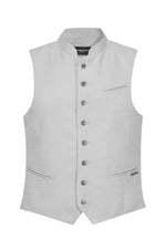 Alpenherz Trachtenweste Sebastian hellgrau Getragen | Alpenherz men's vest Sebastian light grey worn