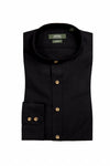 Arido Trachtenhemd schwarz Vorderansicht | Arido Traditional Shirt Black front view