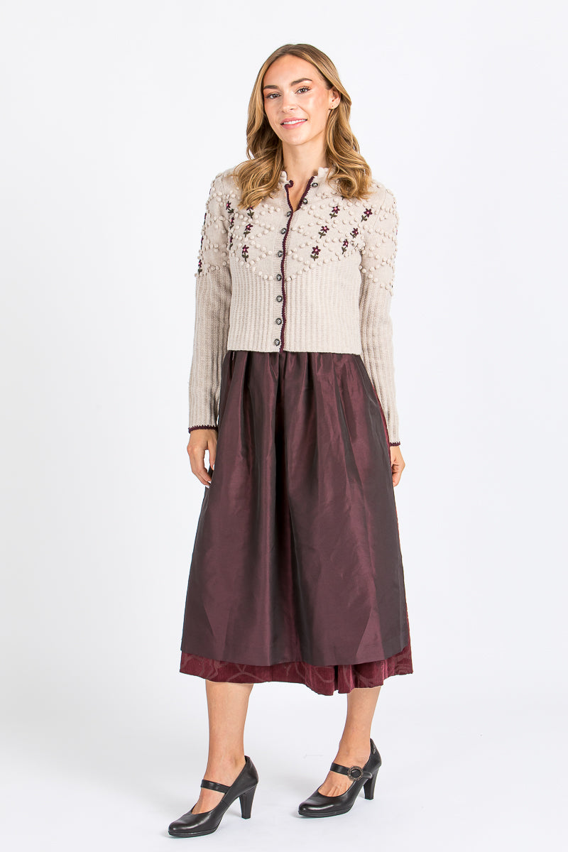 Fei scho schee Strickjacke beige geblümt Weitwinkel 