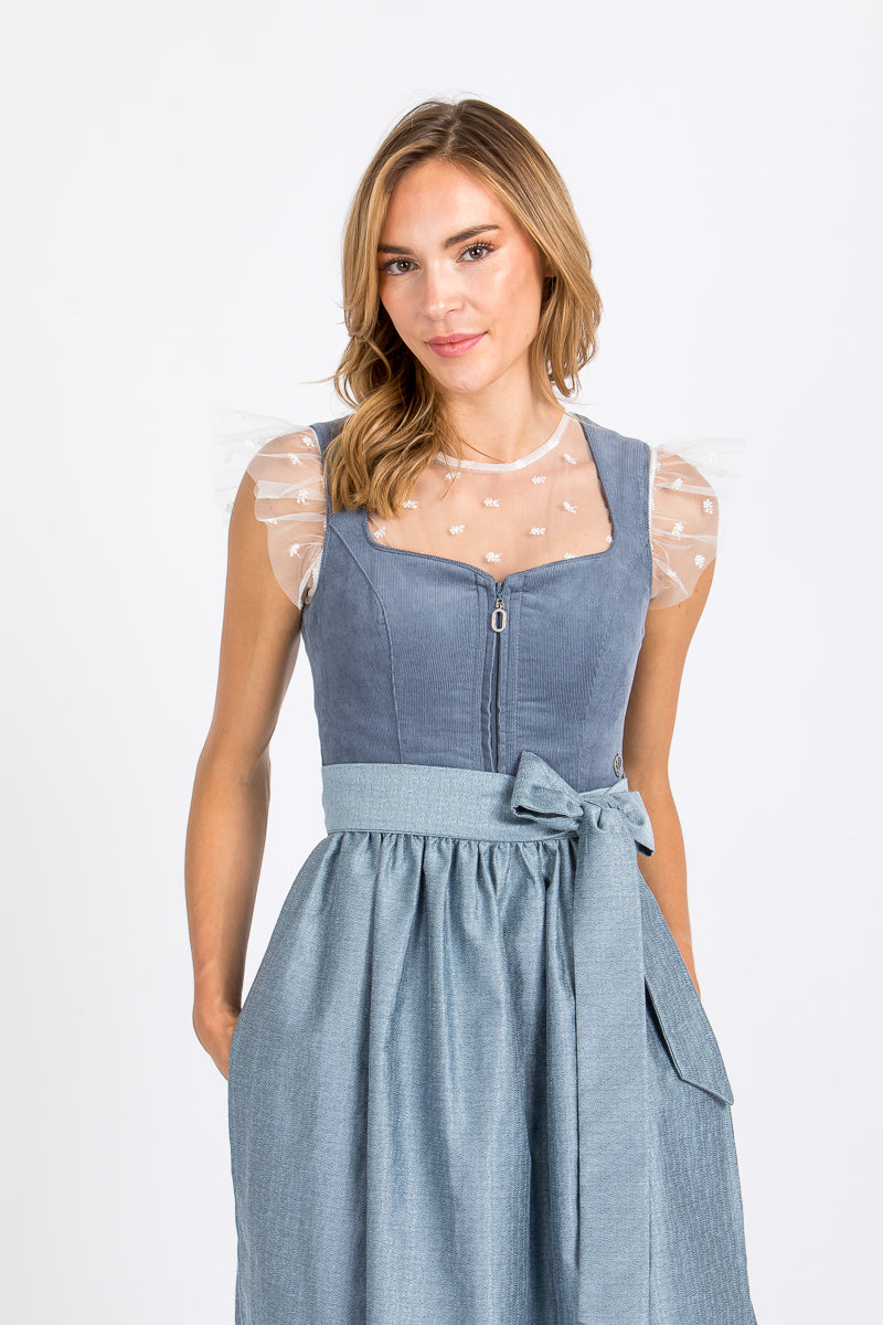 MarJo Dirndl Ansfelden in Blau Frontansicht 