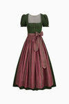Dirndl in grün mit Halbarm. Frontansicht. 