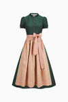 Grünes hochgeschlossenes Dirndl von Gottseidank. Frontansicht. 