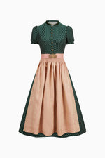 Grünes hochgeschlossenes Dirndl von Gottseidank. Frontansicht. 