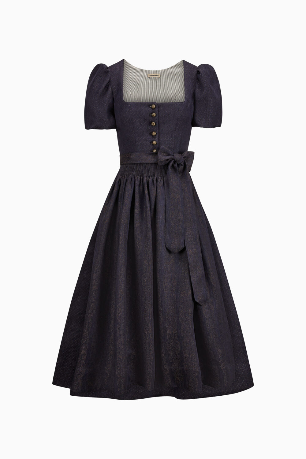 Halbarm Gottseidank Dirndl in Lila. Frontansicht. 