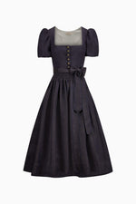 Halbarm Gottseidank Dirndl in Lila. Frontansicht. 