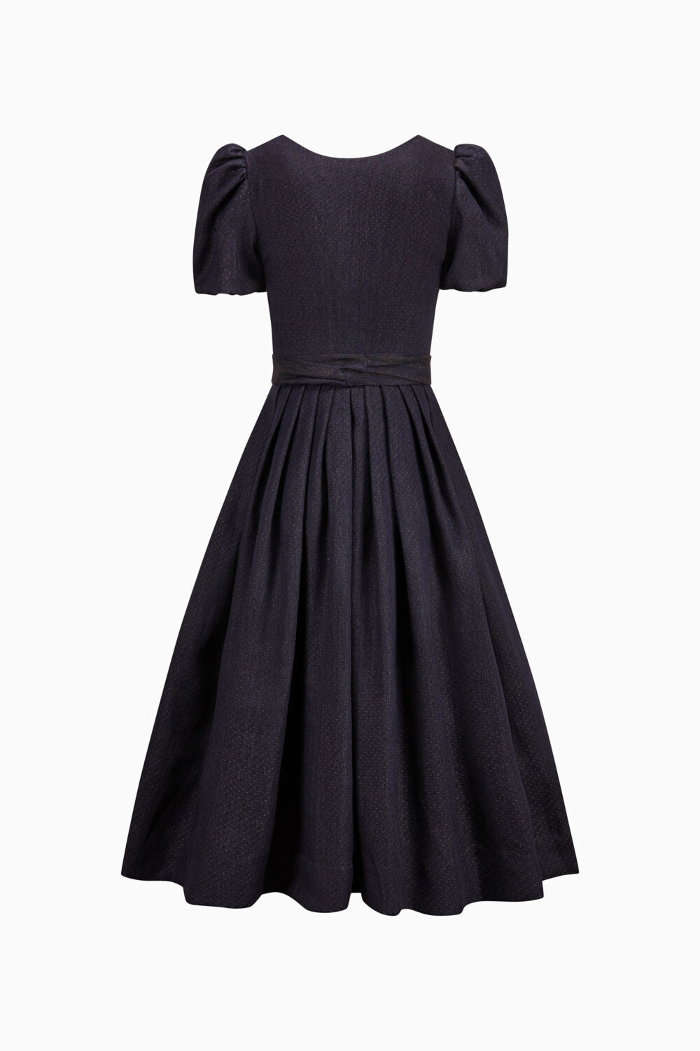 Halbarm Gottseidank Dirndl in Lila. Rückenansicht. 