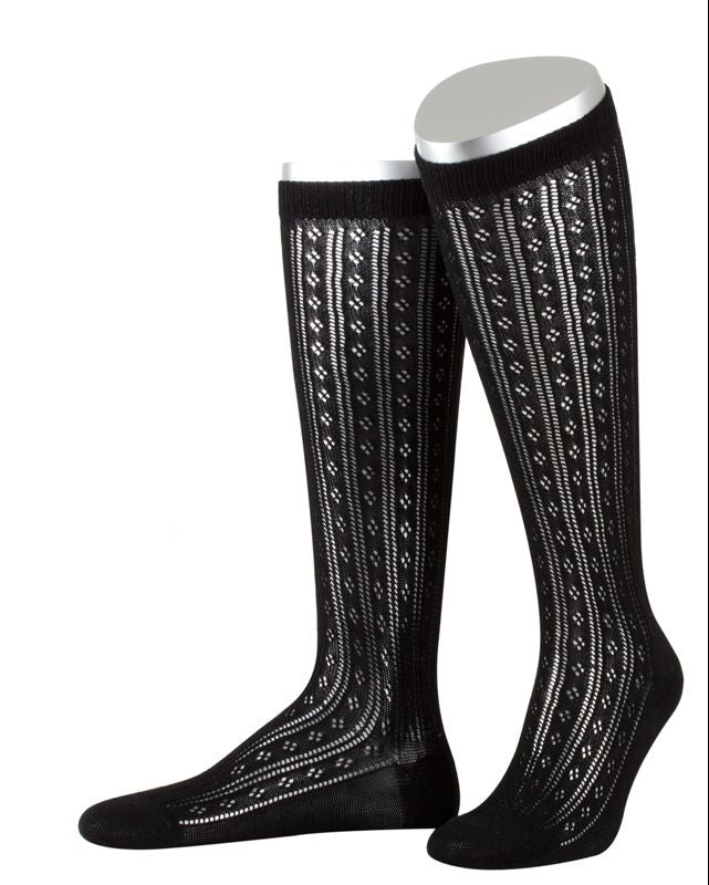 Lusana Damen Trachtenstrümpfe L6665 schwarz