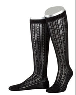 Lusana Damen Trachtenstrümpfe L6665 schwarz