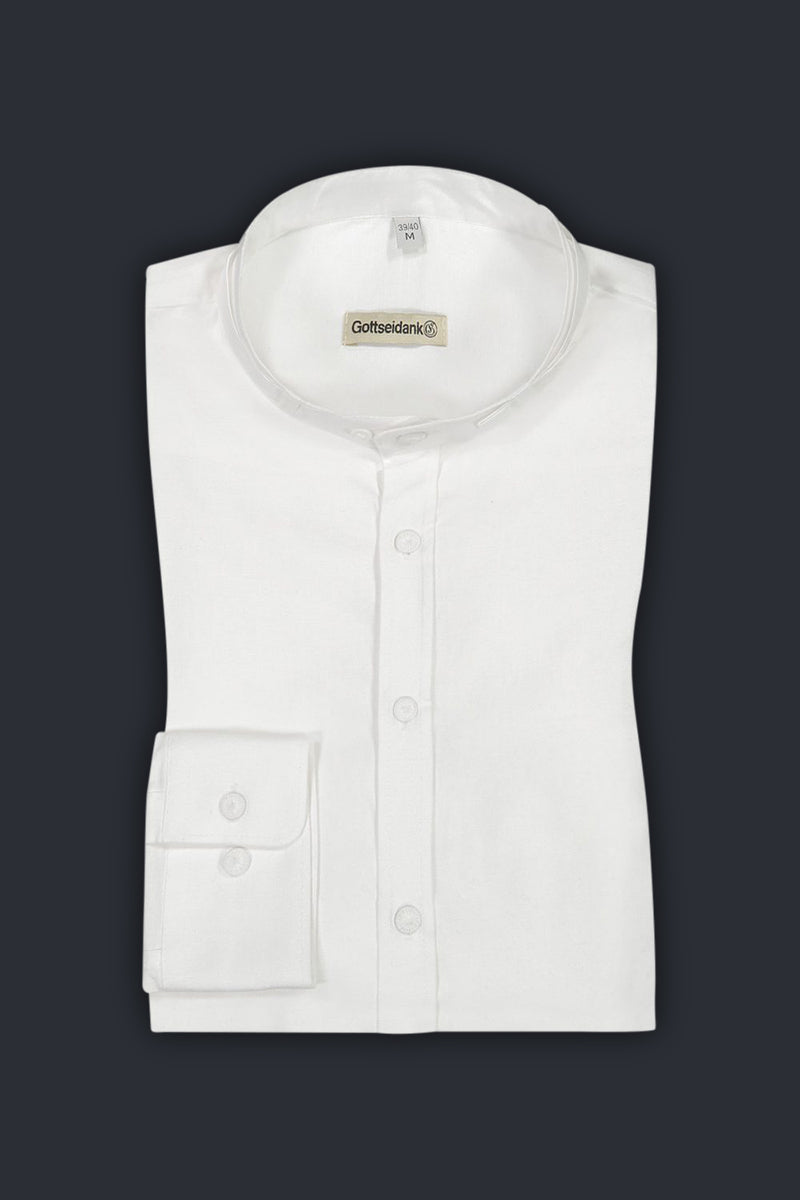 Gottseidank Trachtenhemd Lenz weiß Leinen Detail | Gottseidank Trachtenhemd Lenz white linen detail