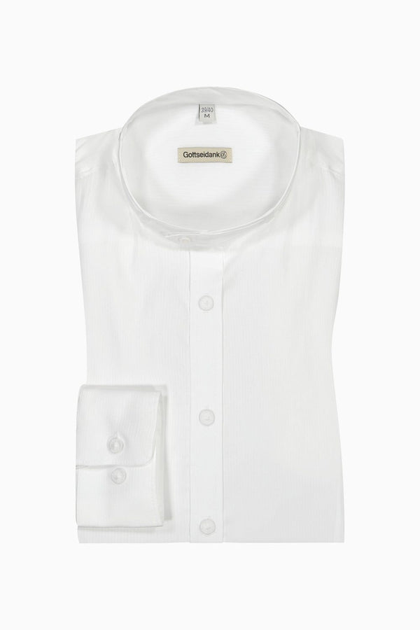 Gottseidank Trachtenhemd Lenz weiß gestreift Vorderansicht | Gottseidank Traditional Shirt Lenz white striped front view