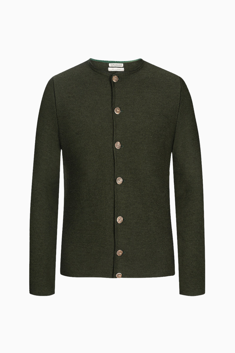 Gottseidank Strickjanker Aloisius altoliv Detail | Gottseidank Knit Jacket Aloisius olive detail