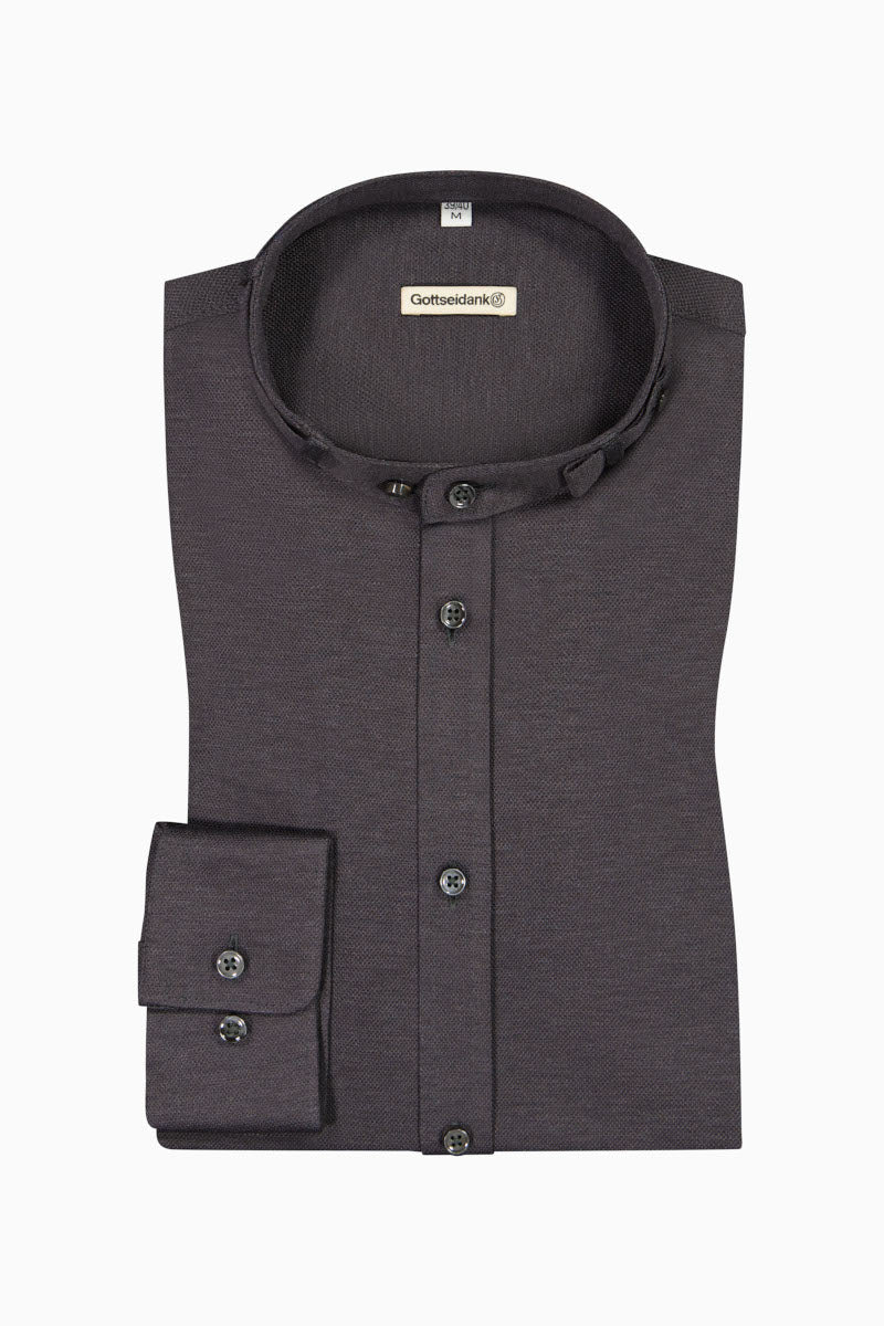 Gottseidank Trachtenhemd Lenz anthrazit Vorderansicht | Gottseidank Trachten Shirt Lenz anthracite front view