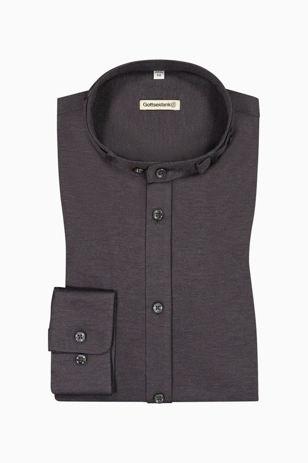 Gottseidank Trachtenhemd Lenz anthrazit Vorderansicht | Gottseidank Trachten Shirt Lenz anthracite front view