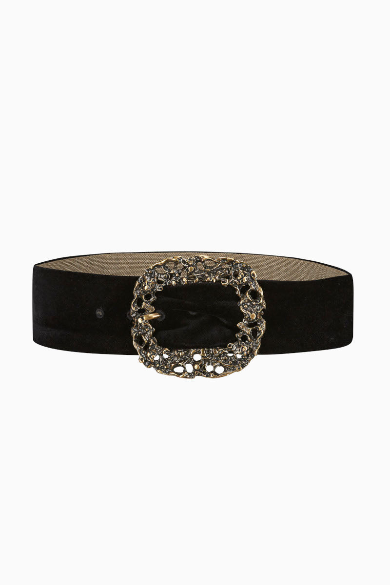 Gottseidank Trachtengürtel Gusti Samt Schwarz Vorderansicht | Gottseidank traditional belt Gusti velvet black front view