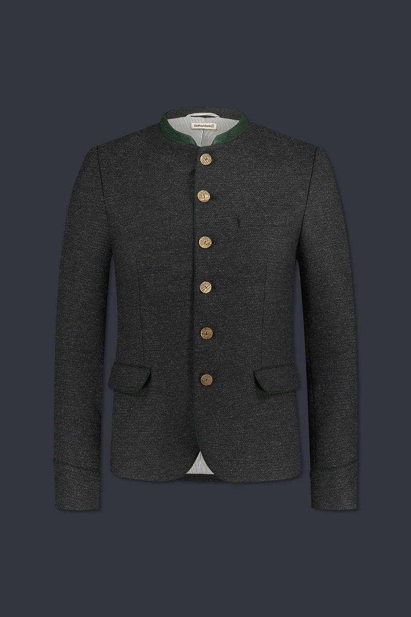 Gottseidank Trachtenjanker Helmut Anthrazit Getragen | Gottseidank traditional jacket Helmut anthracite worn