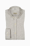 Gottseidank Trachtenhemd Lenz oliv gestreift Vorderansicht | Gottseidank Trachten Shirt Lenz striped olive front view
