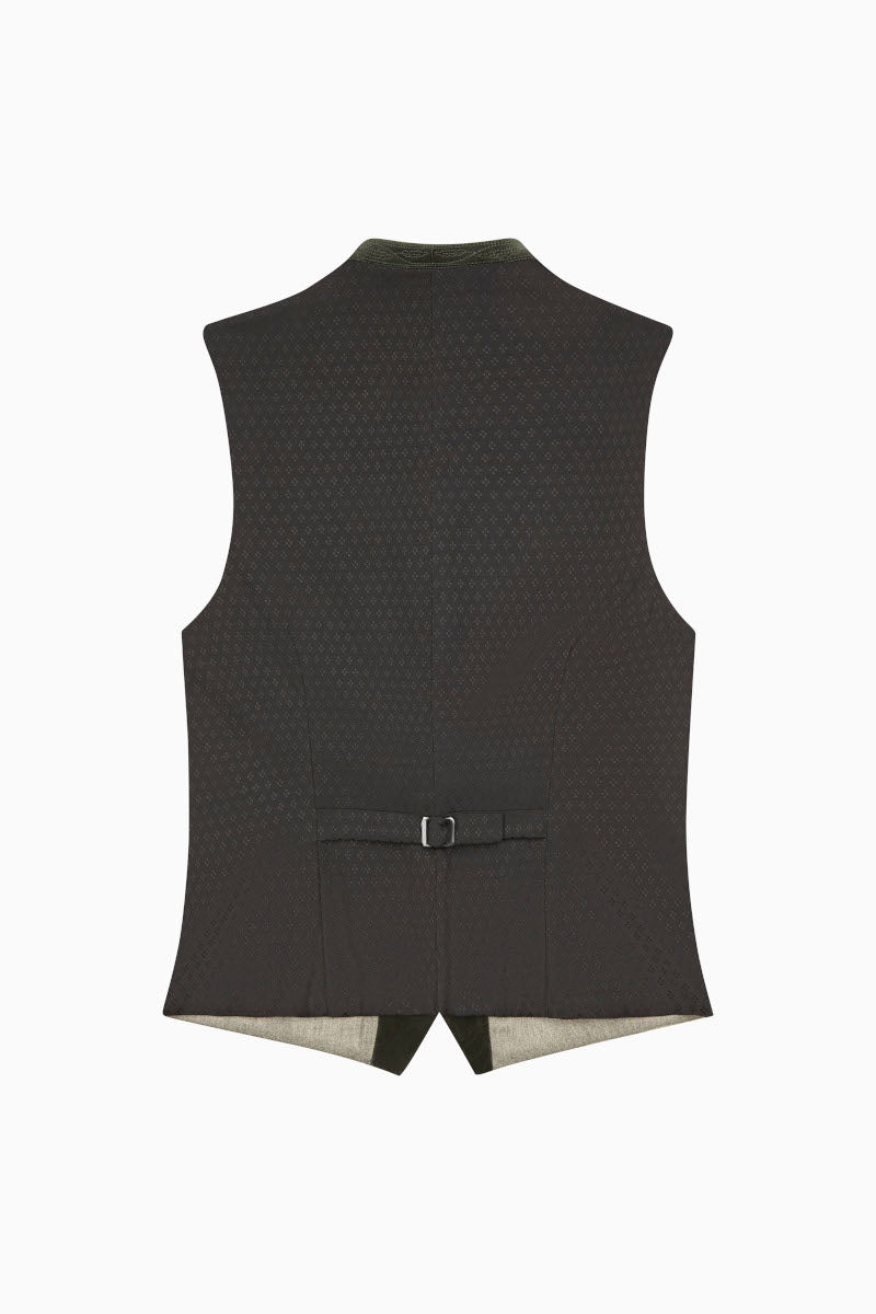 Gottseidank Trachtenweste Konstantin Desert Sage Rückansicht | Gottseidank Mens Waistcoat Konstantin Desert Sage back view