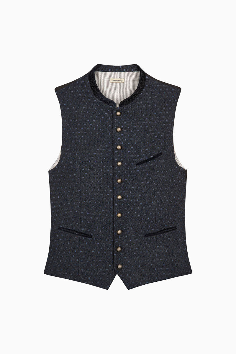 Gottseidank Trachtenweste Konstantin Petrolblau Detail | Gottseidank Mens Waistcoat Konstantin Petrol Blue detail