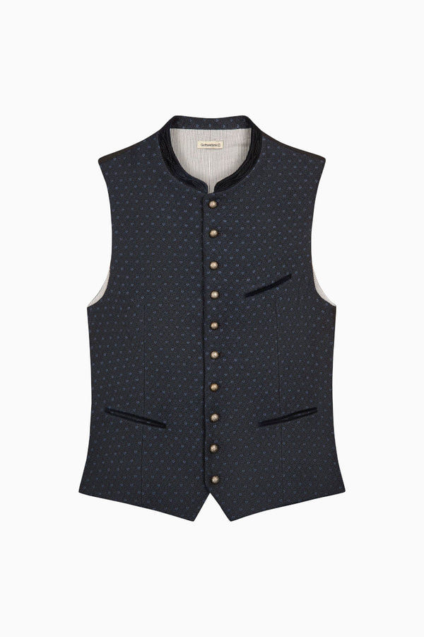 Gottseidank Trachtenweste Konstantin Petrolblau Detail | Gottseidank Mens Waistcoat Konstantin Petrol Blue detail