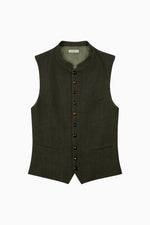 Gottseidank Trachtenweste Konstantin Rosmarin Vorderansicht | Gottseidank traditional vest Konstantin rosemary front view