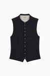 Gottseidank Trachtenweste Konstantin Schwarzblau Vorderansicht | Gottseidank Mens Waistcoat Konstantin Black Blue front view
