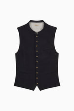 Gottseidank Trachtenweste Konstantin Schwarzblau Vorderansicht | Gottseidank Mens Waistcoat Konstantin Black Blue front view