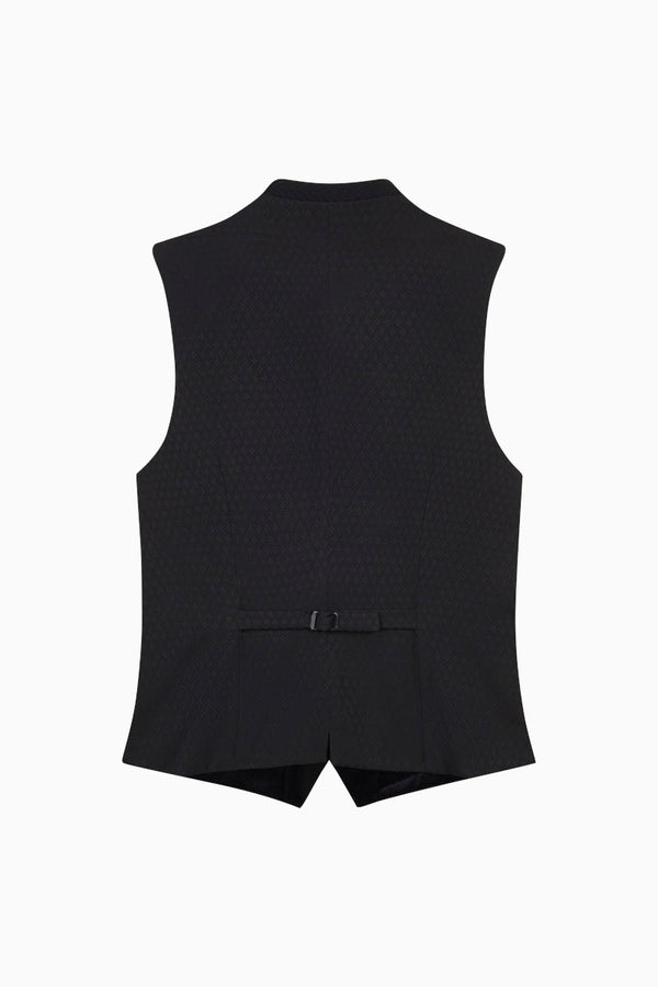 Gottseidank Trachtenweste Konstantin Schwarzblau Detail | Gottseidank Mens Waistcoat Konstantin Black Blue detail
