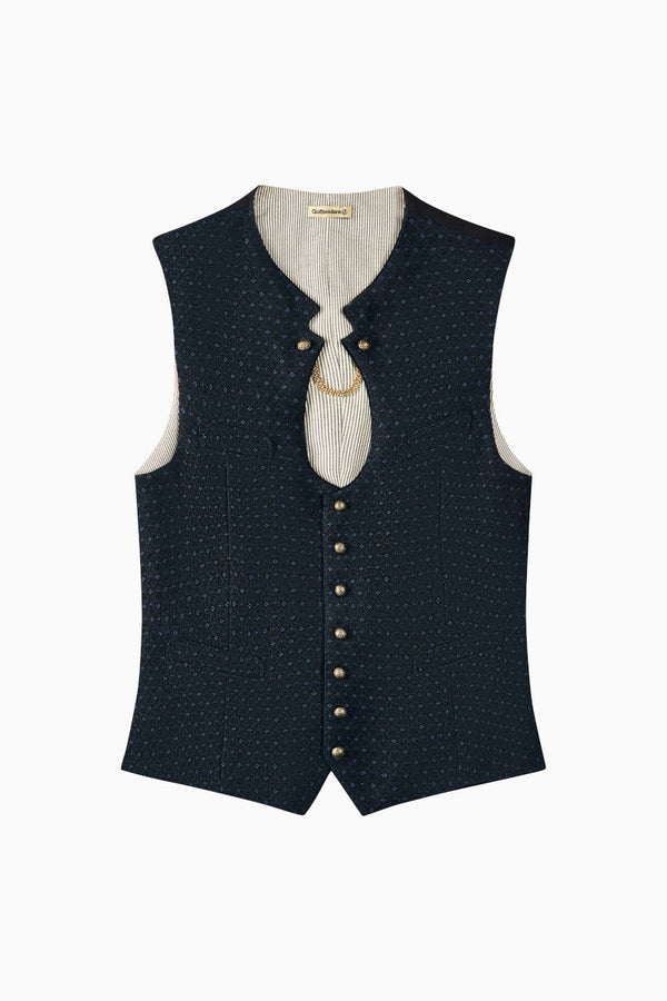 Gottseidank Miesbacher Weste Ignaz navy Getragen | Gottseidank Miesbacher vest Ignaz navy worn