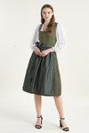 Alissa Leinendirndl Adri Olivgrün Vorderansicht | Alissa Linen dirndl Adri Olive green front view