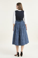 Alissa Leinendirndl Violet nachtblau Detail Rock | Alissa linen dirndl Violet midnight blue skirt detail
