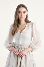 Alissa by Kinga Mathe Dirndlbluse Lea puder Rückansicht | Alissa by Kinga Mathe dirndl blouse Lea blush back view
