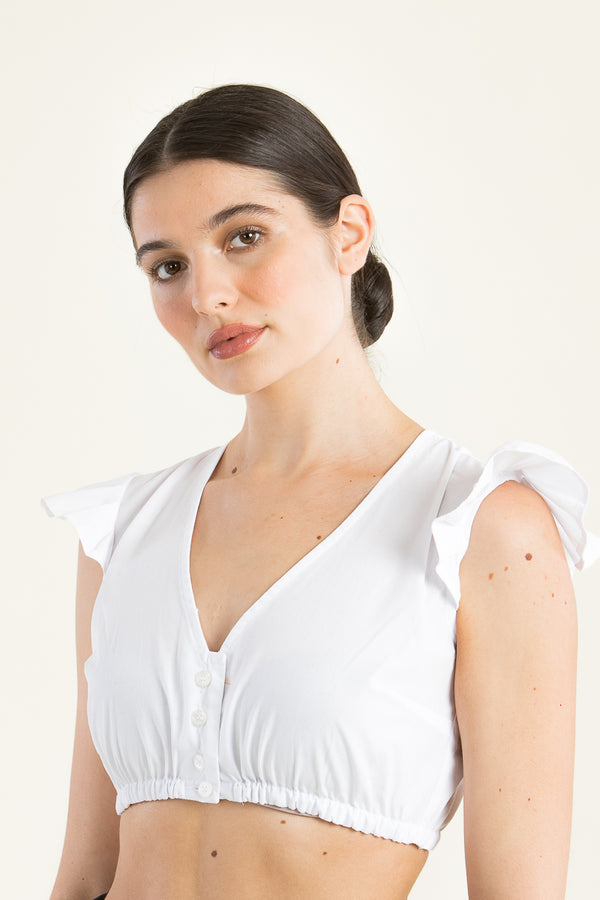 Alissa by Kinga Mathe Dirndlbluse Kiki weiß Vorderansicht | Alissa by Kinga Mathe dirndl blouse Kiki white front view