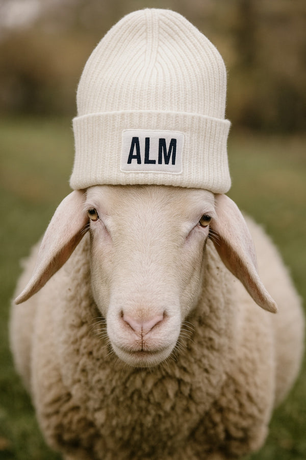 Almliebe Kaschmir Mütze High offwhite