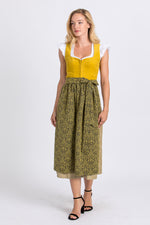 Almliebe Dirndl Cordula gelb Vorderansicht | Almliebe Dirndl Cordula yellow front view