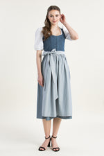 Almliebe Dirndl Cordula hellblau Rückansicht | Almliebe Dirndl Cordula light blue back view